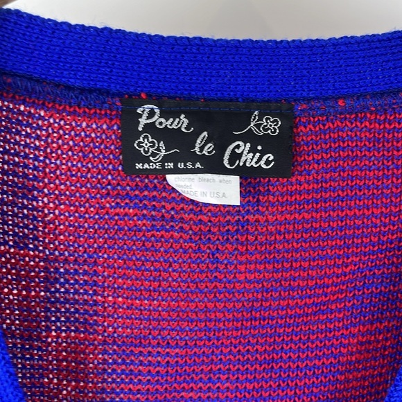 Vintage Pour le chic made in US rose color block sweater - Picture 3 of 3